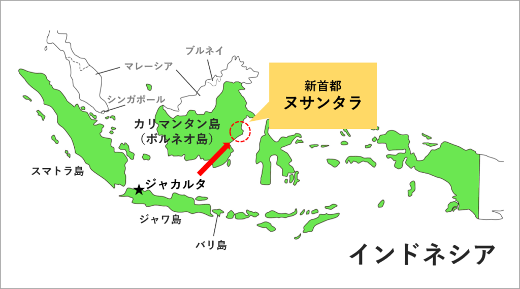 インドネシア首都移転地図